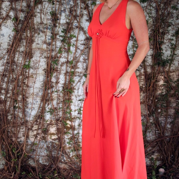 Tangerine Dreams! 1970s Orange Dress - Picture 4 of 4